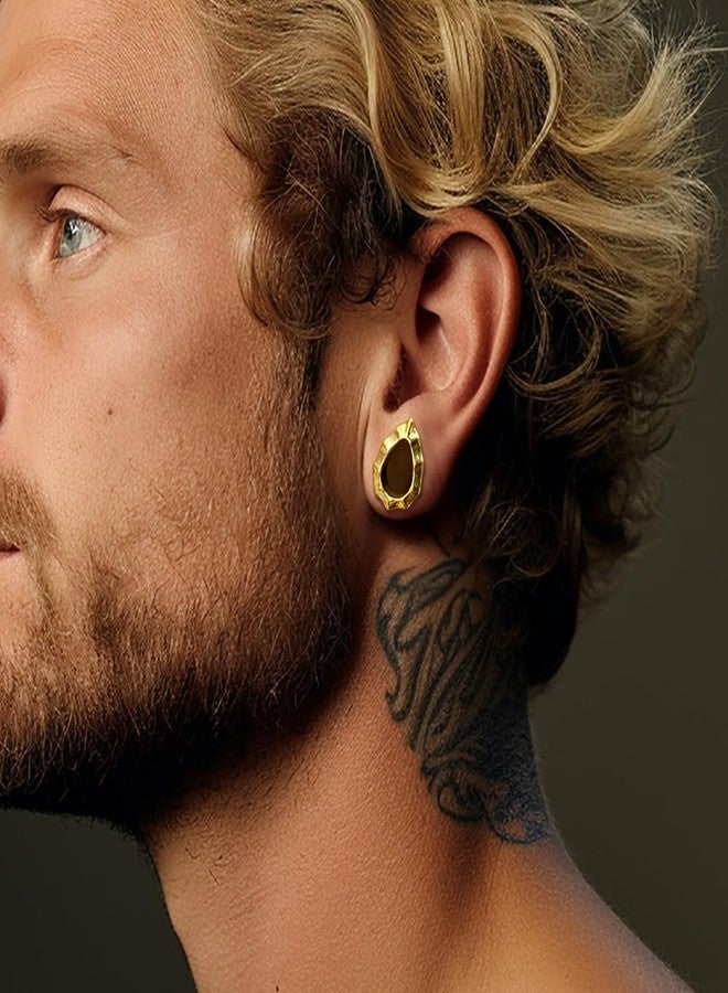 Earblity 1 Pair Cute gauges drop speckle 1/2''(12mm) Ear Tunnels Plugs 316 Stainless Steel Gold Ear Gauges Weight Saddle Plugs Hypoallergenic expander Piercing Body Jewelry - Image 4